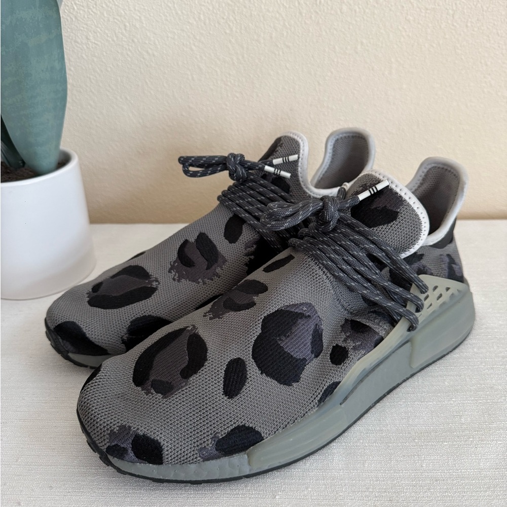 Adidas Gray and Black Patterned Mesh Athletic Sneakers - Picture 6 of 12